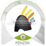 5-pcs PP Handle Color Knife Set With PP Knife Block thumbnail-1