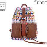 100% Factory Whole Sale Floral Fancy Ladies Canvas Backpack thumbnail-1