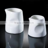 H3731 white porcelain odm oem logo ceramic sugar pot and milk jug