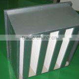 Galvanized Steel Frame Fiber-glass Media V BANK HEPA Air Filter thumbnail-2