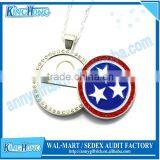 Star design soft enamel crystal golf ball marker necklace