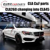 CLA260 body kits fit for BENZ CLA-CLASS W117 CLA260 changing into CLA45 style carbon fiber parts