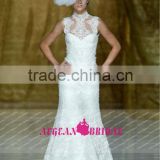 R13629 2013 Barcelona summer high royal queen collar wholesale lace wedding dresses