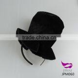 Custom Plain Black Small Formal Hat With Hair Attached thumbnail-1
