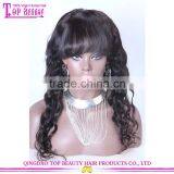 Top 6a Quality 1b# Virgin Brazilian Hair Natural Wave Glueless Cap Lace Front Wig With Combs thumbnail-1