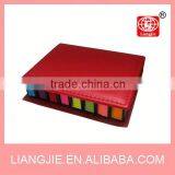 Sticky Memo Notepad 8 Index Neon Sticky Pad in Leather Holder