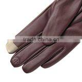 New Design Women Bluetooth Call Touch Screen PU Leather Gloves P-EWB030 thumbnail-4