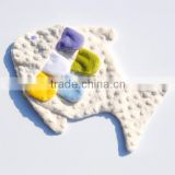 100% Handmade warming cuddly knitted super soft fish design tag security blanket