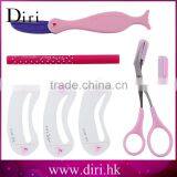 Makeup Beauty Kit Eyebrow Stencil Eyeliner Pencil Blade Cutter Trimmer FULL Set thumbnail-2