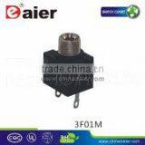 3F01M Black Plastic Small Panel Mounted Type 3.5mm Audio Jack thumbnail-1