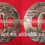 Handmade Katana Sword With Damascus Steel Blade and Iron / Casting Zinc Alloy Tsuba JL942 thumbnail-1