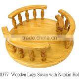FSC Facility Wooden Lazy Susan With Napkin Holder thumbnail-1