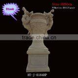 Outdoor Yellow Marble Flowerpot For Sale thumbnail-1