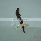 Metal Decorative LEAF Hook With Ceramic Knob, Home Decoration Hook, Metal Wall Art Hook, European Style Hook, Vintage Hook thumbnail-1