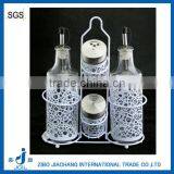 Hollow Out of Skin Glass Oil Bottle White Sleeve Kitchenware Set thumbnail-1