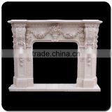 Europe Style Home Decoration Marble Fireplace Mantel With Flowers thumbnail-1