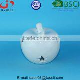 BSCI Audit Factory White Ceramic Apple Shape Candle Lantern, Small Candle Warmer Lamp thumbnail-4