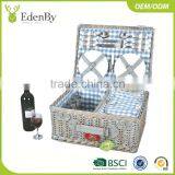 Handmade Natural Willow Wicker Picnic Basket /hamper Set thumbnail-1