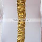 Spandex Chair Cover - Elegance Lycra Chair Cover With Metalic Pleat For Wedding Events thumbnail-3