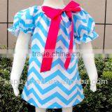 Wholesale Fashion Baby Clothes Chevron Dress/smocked Dress for the Kids thumbnail-1