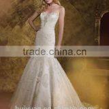 New Fashion Hot Sell Mermaid Lace Strapless Cheap Slim Wedding Dresses thumbnail-3