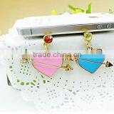 OEM Fashion 2d/3d Heart Cell Phone Earphone Anti Dust Plug for Iphone/Samsung/htc/ipad thumbnail-2