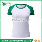 2017 New Design 200gsm Lycra Cotton Short Sleeve White T Shirt for Women thumbnail-3