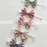 2016 Baby Girls Boutique Print Flower Bulk Wholesale Newborn Baby Ruffle Bowknot Headband thumbnail-6