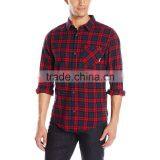2015 China Custom Wholesale Shirt Red Flannel Shirt With Longsleeve thumbnail-3