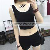 Women Blank Fashion Crop Top Sport Vest t Shirt Sleeveless thumbnail-5
