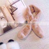 Faux Fur Scarf Winter Women Cape Rabbit Fur Plaid Scarves Women Knitting Female Small Cape Neck Warm Collar thumbnail-3