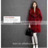 Women's Long Design Suit Collar Turn-down Collar Trench Cashmere Overcoat Fur One Piece Sheep Shearing Wool Outerwear thumbnail-6