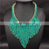 Express Tassel Resin Plastic Beads Multicolor Statement Necklace Jewelry thumbnail-3