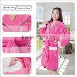 Women Hot Pink Hooded Adult Bathrobe Brand Bathrobe Fabric thumbnail-3