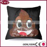 Emoticon Emoji Embroidered Sequin Pillow Cushion Cover thumbnail-5