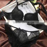 Hot Sale Black With Red Color Ladies Sexy Net Bra Sets Sexy Bra Panty Set thumbnail-2