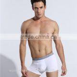 High Waist Dye Yarn Europe Size Plain White Cotton Men's Underwear Boxer Shorts thumbnail-1