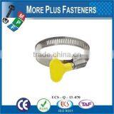 Made in Taiwan Stainless Steel Thin Hose Clamp Flexible Hose Clamp Butterfly Handle Type thumbnail-5