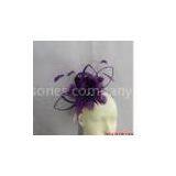 0.7cm Satin Covered Small Sinamay Ladies' Fascinators With Silk Flower, Feathers For Party thumbnail-1