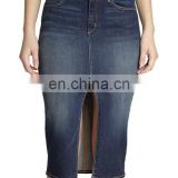 Women's /Ladies Split front Pencil denim Skirt with released hem fashion denim skirt