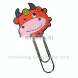 cartoon ox shapes customized soft pvc book marks,rubber bookmark for hot sale
