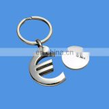 Euro Metal shopping trolley coin keychain