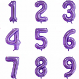 High Quality 40 Inch Number 0-9 Balloon Purple American Number Balloon Stock Fast Delivery
