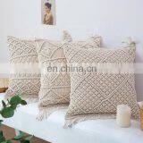 Bohemian Home Decorative Hand Crocheted Pillow Case Handmade Macrame Pillow Cushion Cover thumbnail-5