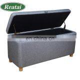 Reatai Modern Pink Velvet Leather Long Narrow Wood Bench for Bedroom thumbnail-5