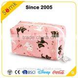 Custom Made Animal Printing Women Pink Pvc Canvas Cosmetic Bag thumbnail-5