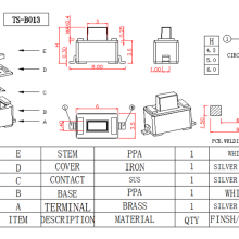 TS-B013 Push Button Switch SMD For Electronic Mobile Devices thumbnail-3