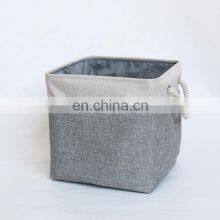 Collapsible Clothes Linen Laundry Basket With Cotton Handle Foldable Washing Laundry Storage Bag