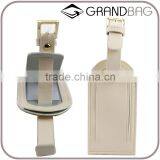 Genuine Nappa Leather Cream Color Baggage Tag Luggage Tag thumbnail-1