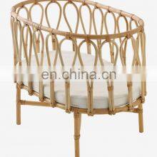 High Quality Rattan Doll Cradle Bassinet Bed, Mini Beige Rattan Bed for Dolls Best Price Wholesale Vietnam Supplier thumbnail-4